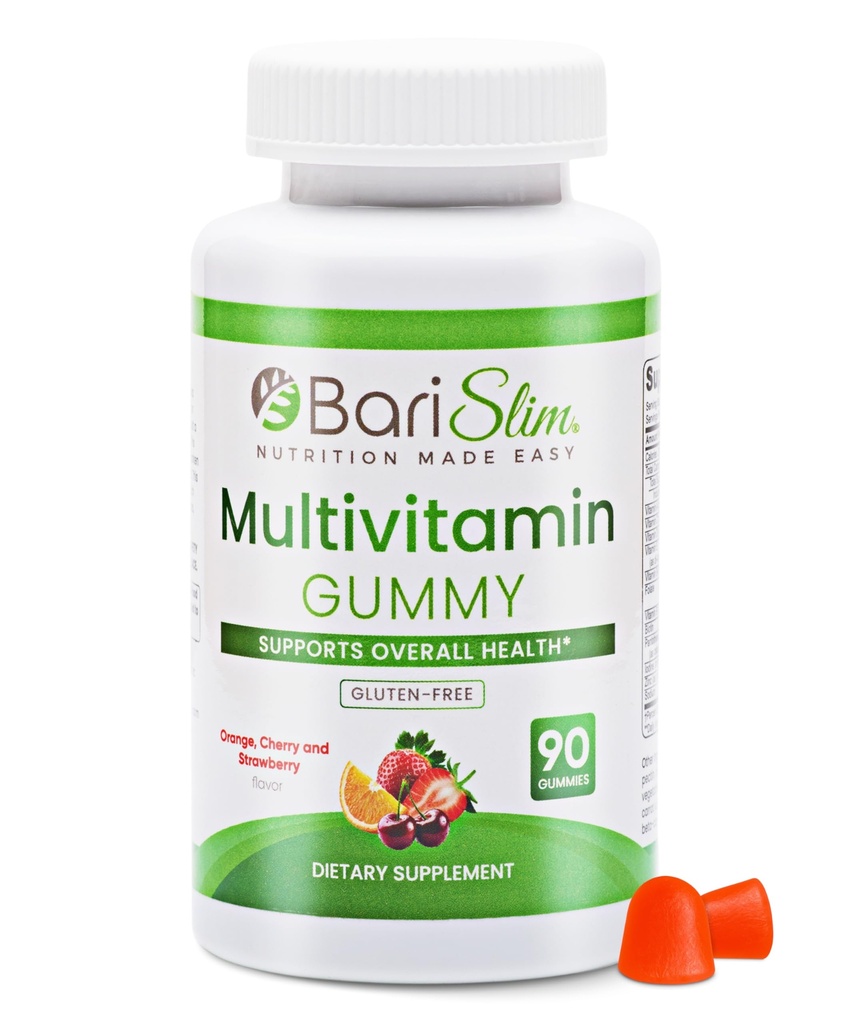 BariSlim Bariatric Žvýkačky Multivitaminové žvýkačky - Speciálně vyvinutý Gumový vitamin pro pacienty po operaci hubnutí - Snadno se digest & Velké Ochutnávání ovocných příchutí 124; 90 Žvýkačky