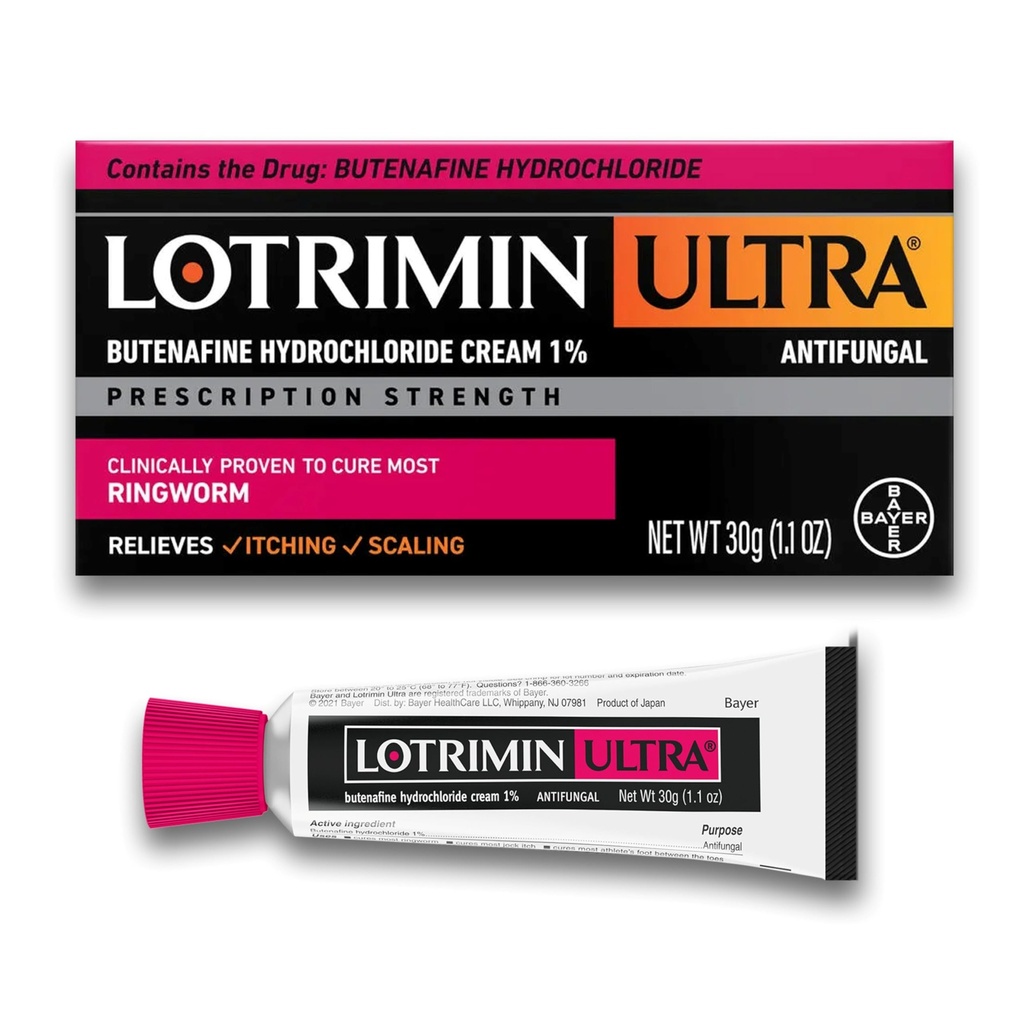 Lotrimin Ultra Ringworm Cream, Butenafin Hydrochlorid 1%, Efektivní antimykotická léčba většiny Ringworm, 1.1 Ounce (30 gramů)