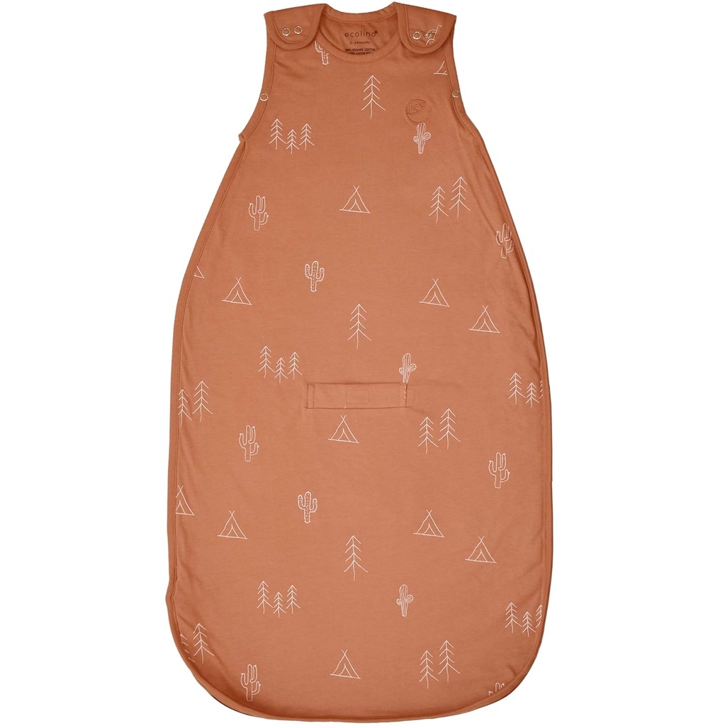 Espaino Organic Cotton Baby Sleep Sack - 2-Way Zipper Baby Wearable Blanket - Infant to Toddler Spací pytel Sack - 2 měsíce - 2 roky - Poušť