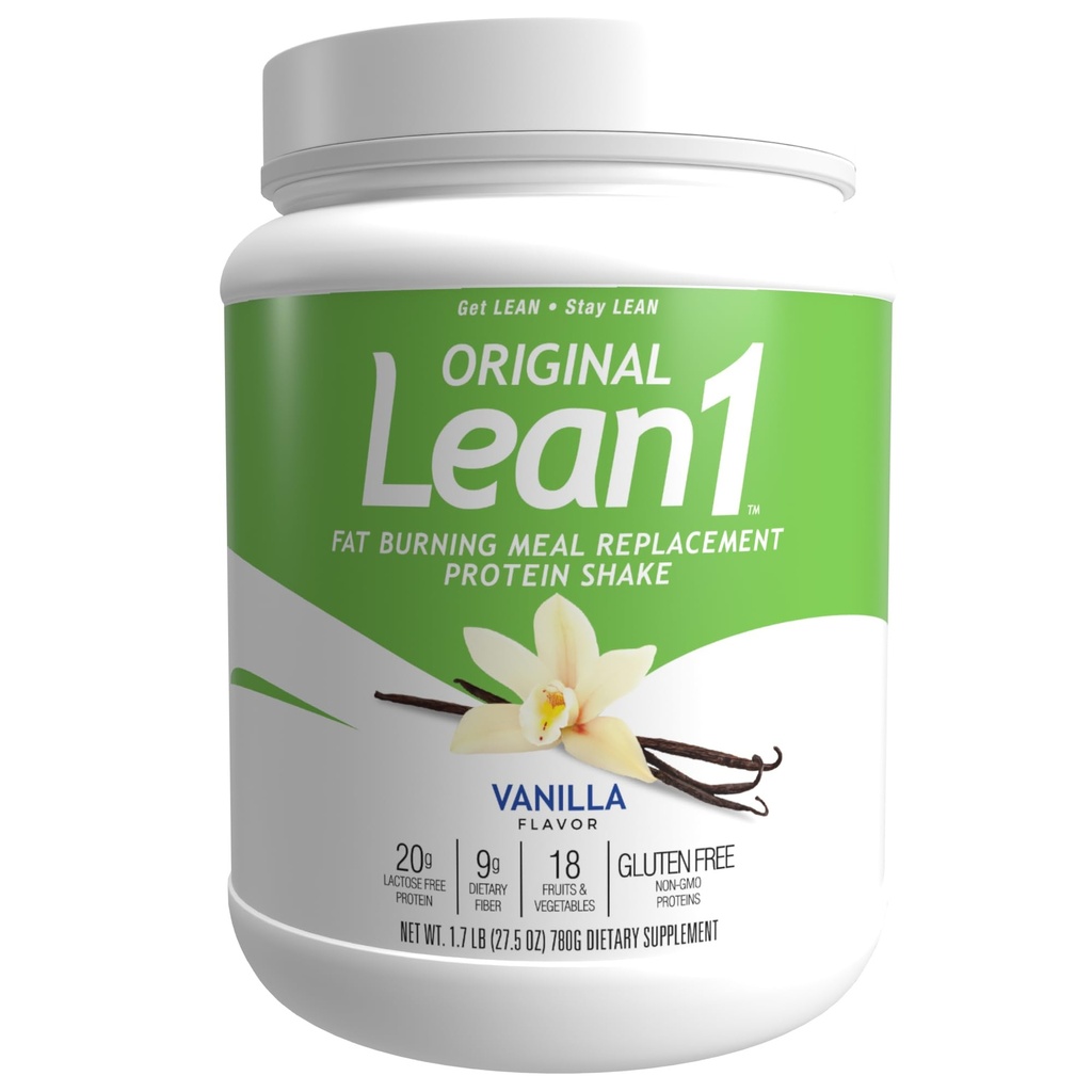 Nutrition 53 Lean 1 Tuk Hořící protein Shake, Vanilla Flavor, 15 Serving Tub