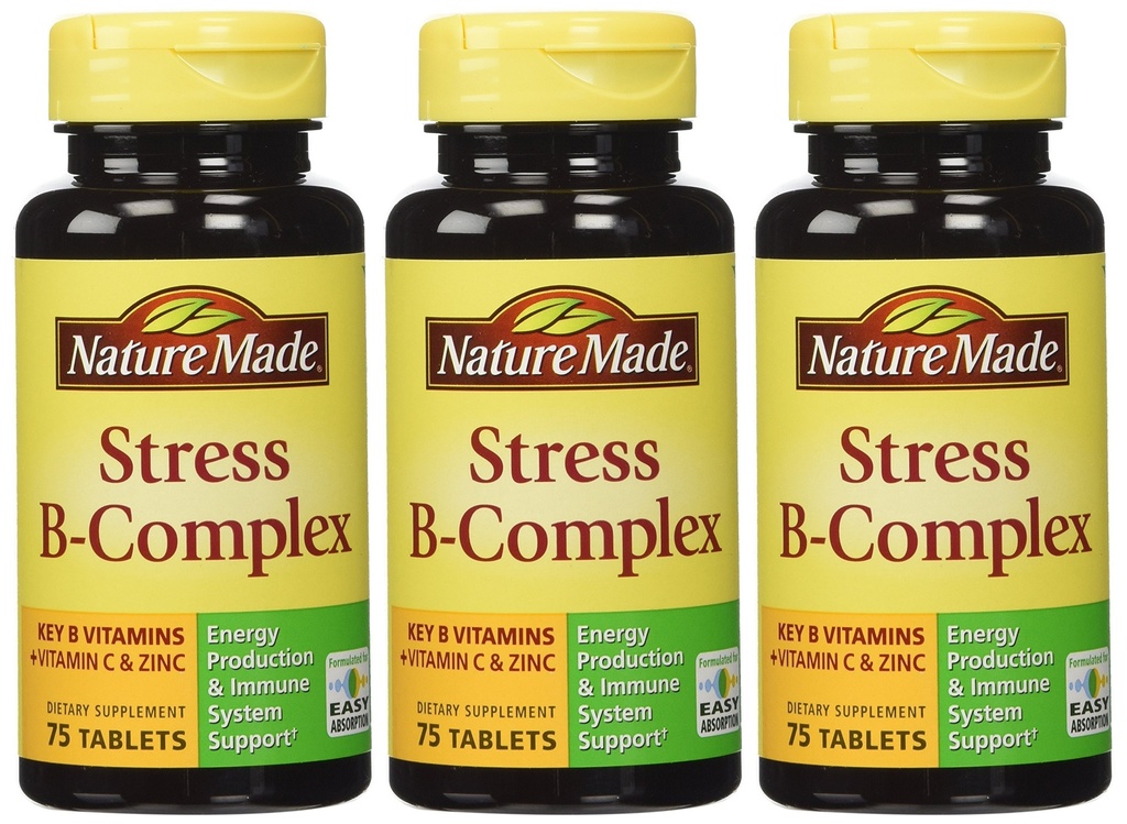 Nature Made Stress B Complex W Zinek Velikost 75ct (balení po 3) 225 ct Celkem