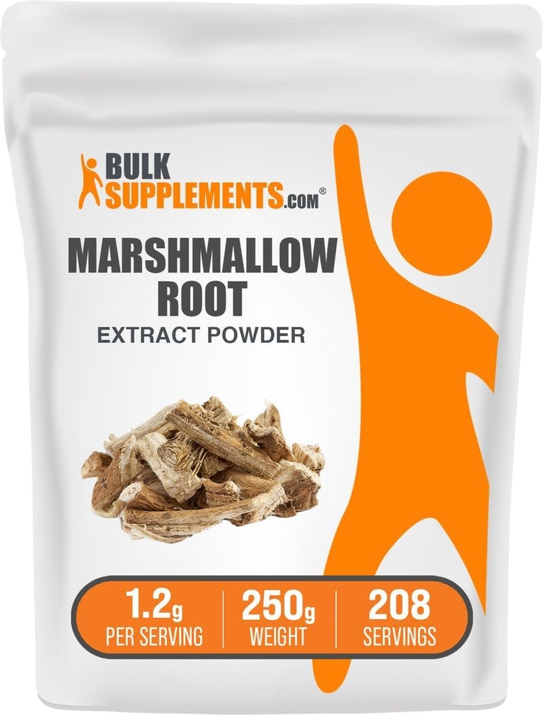 Bulksupplements.com Marshmallow Root Extract Powder - Marshmallow Root Supplement, Herbal Supplement - Gluten Free, 1.2g per Serving, 250g (8.8 oz) (balení po 1)