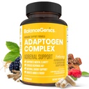 Doplněk pro podporu nadledvin s Ashwagandha, Svatý Basil, Rhodiola Rosea 124; Podporuje zdravé hladiny kortizolu a stres, snížení únavy 124; 60 Kapsle