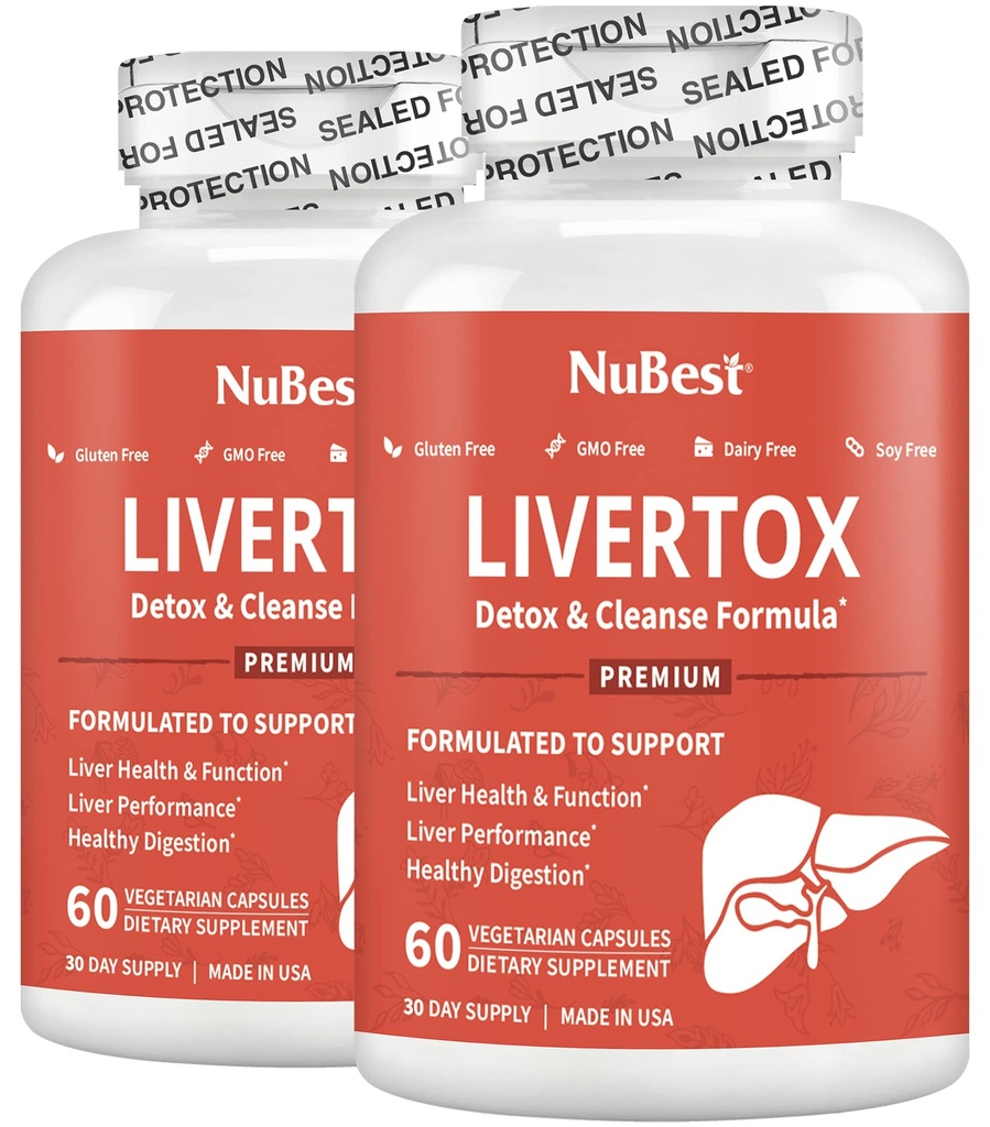 Toxikologie - Advanced Jaterní Detox & Cleanse Formule - Bylinná podpora jater s mléčným bodlákem, kurkuma, Artyčok, Pack 2