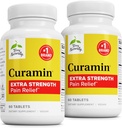 Terry Přirozeně Curamin Extra Strength - Curcumin & Boswellia pro podporu zdravého oběhového oběhu - Turmerický dodatek k podpůrným spojkám, Muscle Health & Endorphin Production - 60 tablet (balení po 2)