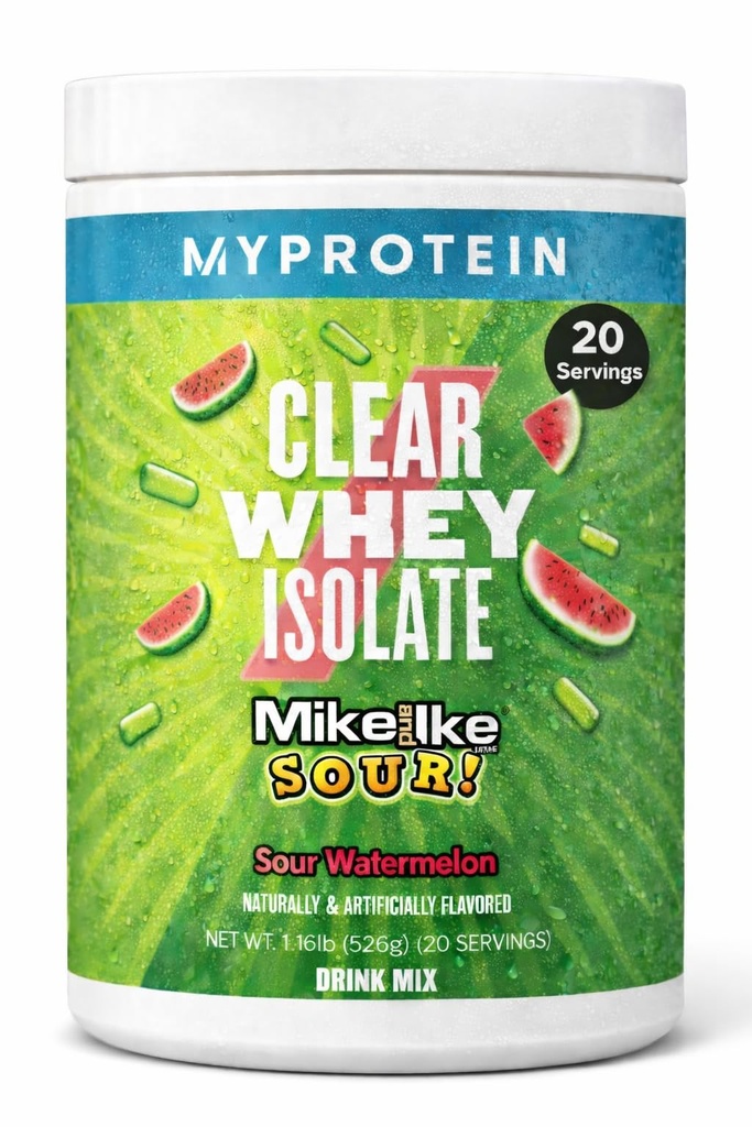 Myprotein Clear Syrovátka izolát proteinový prášek, 20 Služeb (1.1lbs) Ovocný Mike a IKE Sour Meloun Drink Mix, 20g Protein per Serving, Denní nápoj pro vynikající výkon