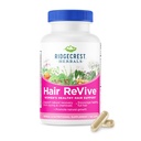 RidgeCrest Herbals Hair ReVive, Nutritional Hair Supplement s vitaminem C, Biotin (6000mcg), zinek, a měď, vlasové vitamíny pro ženy na podporu zdravé vlasy, kůže, a hřebíky (120 Caps, 30 Služeb)