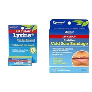 Quantum Health Lip Clear Lysin + Cold Sore Léčba Ointement, Transparentní, 0.25 Ounce, Lip Clear Invisible Cold Sore Bandage CLAS124; Non-Medicated CLAS124; 12 Počet