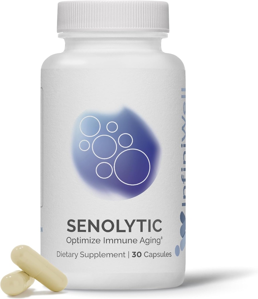InfiniWell Senolytic Longevity doplňky - Optimalizovat buněčné stárnutí, Nápověda Podpora kognitivní funkce a neurologické zpracování - s Resveratrol, Pterostilben & Quercetin (30 Kapsle)