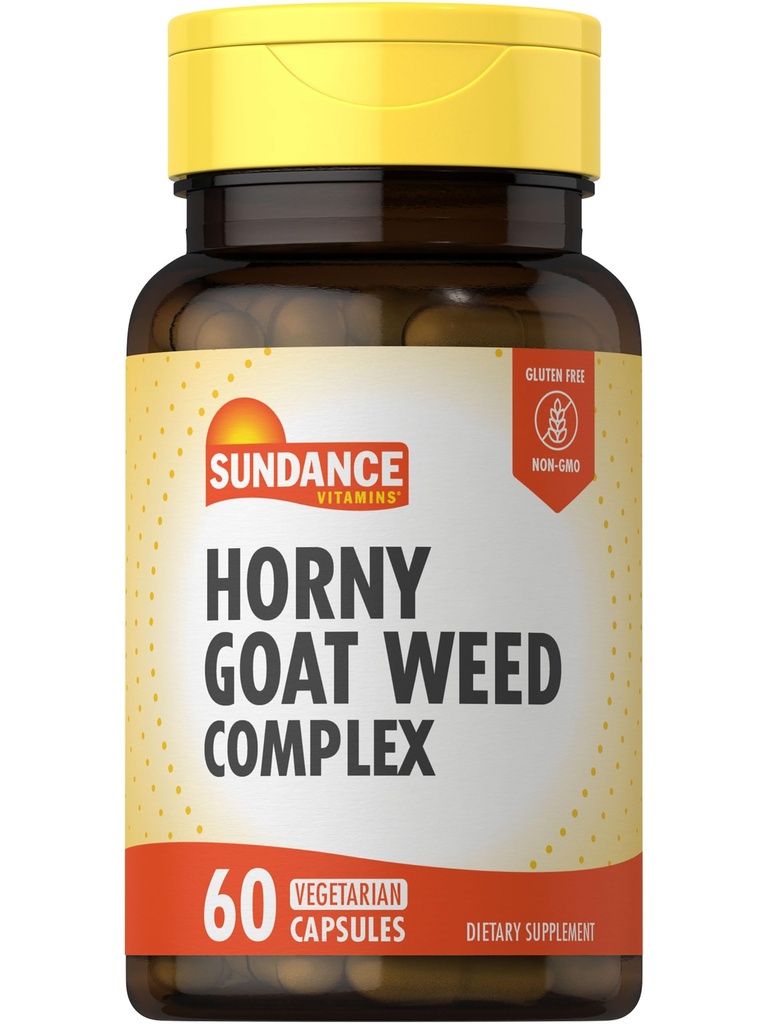 Sundance Horny Kozí Tráva Komplex 124; 60 Kapsle 124; s Maca, Tribulus Terrestris, a L-Arginin 124; Vegetariánské, Non-GMO & gluten zdarma dodatek