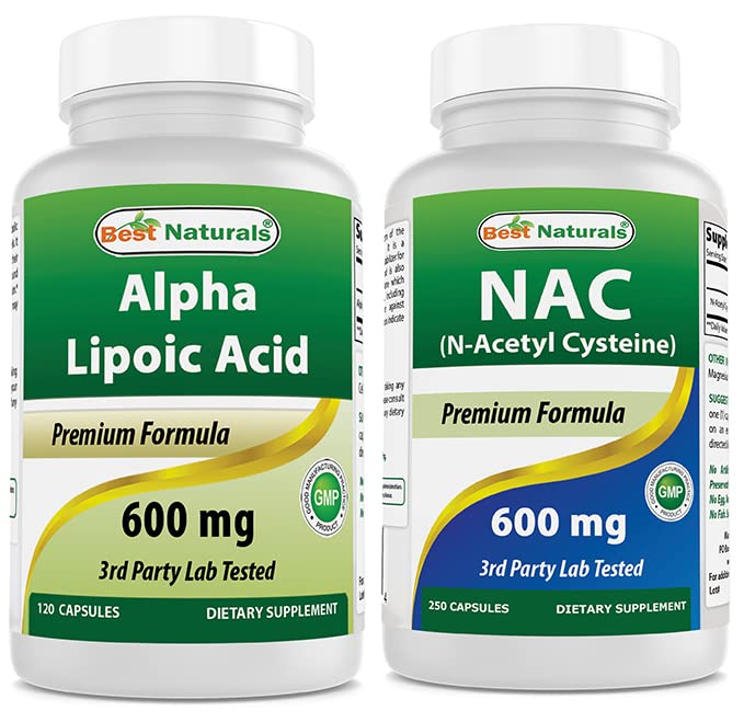 Nejlepší Naturals Alpha Lipoic Acid 600 mg & NAC N- Acetyl- Cystein 600 mg