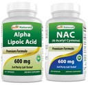 Nejlepší Naturals Alpha Lipoic Acid 600 mg & NAC N- Acetyl- Cystein 600 mg