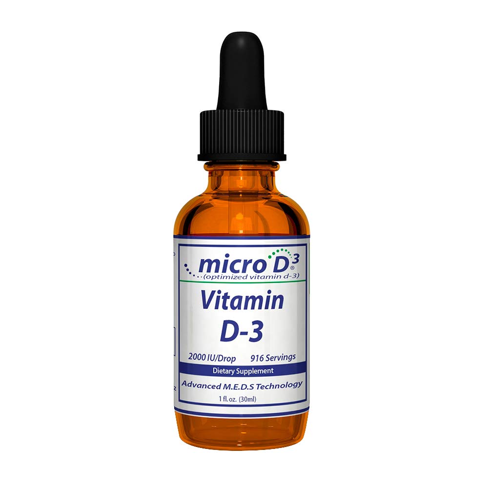 Nutrasální Micro D3 Vitamin D3 Kapky - vysoký koncentrát (2 miliony IU) Vitamin D3 s Nano technologií a až 10X více Absorpce -1 oz (30 ml)