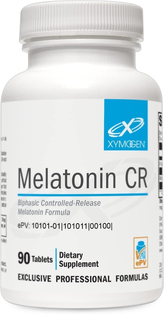 XYMOGEN Melatonin CR - Time Release Melatonin 5mg dodatek s vitaminem B6 - Nighttime + Imunitation Support - Biphasic Delivery Releases Quick Then Steadly (90 Extended Release Tablety)