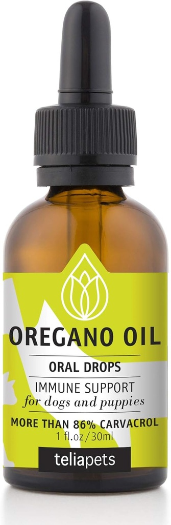 Veterinární lék Oregano Oral Kapky pro pet- - Přírodní imunitní podpora pro psy a loutky - Pet dodatek - Deep Cleansing Action for Perfect Dog Coat, kůže a celkově Health-1 fl.oz