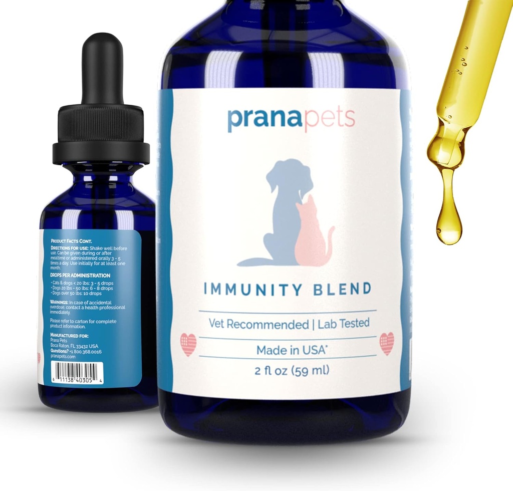 PranaDomestics Imunity Blend Dodatek pro psy a kočky 124; Přirozeně pomáhá zmírnit únavu a slabosti u domácích mazlíčků 124; Podpora zvýšené energie, normální appetite a imunitní podpora