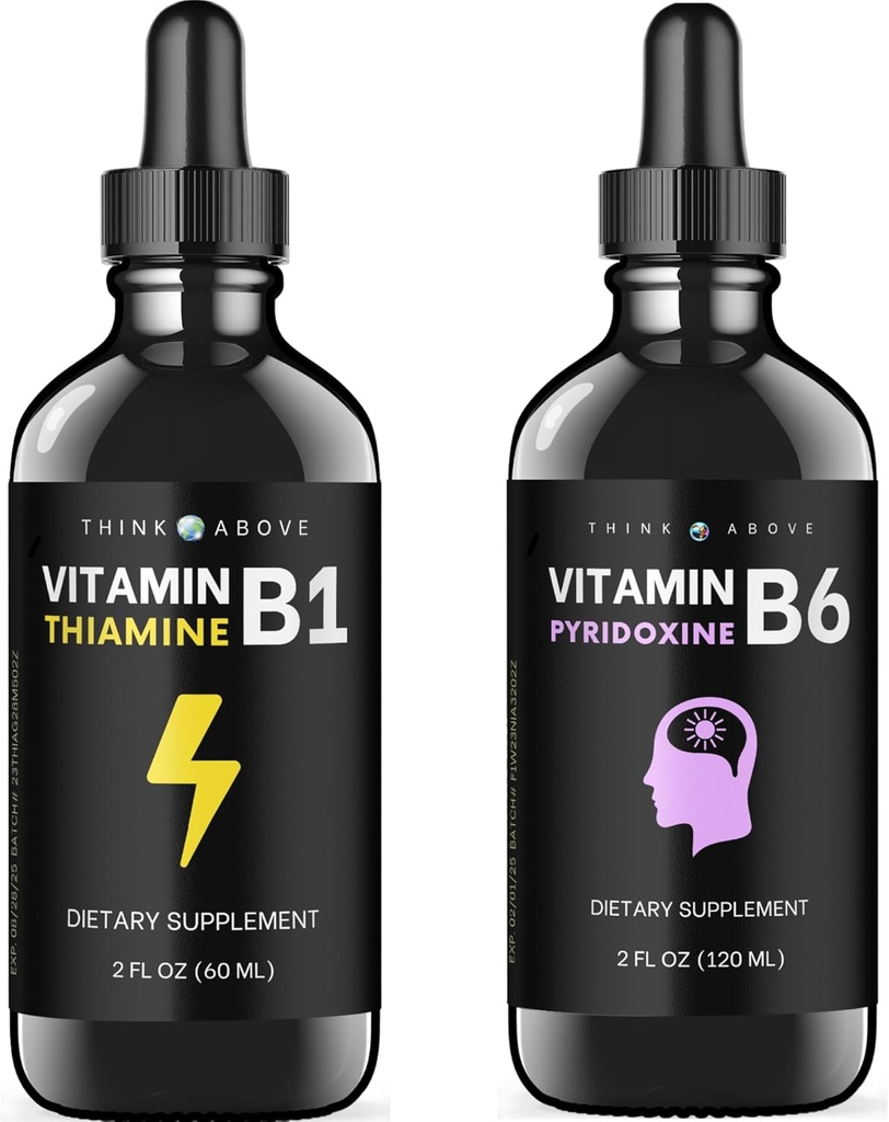 Vitamin B6 a Vitamin B1 Bundle - 2 oz Each - Tekuté kapky