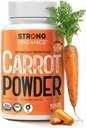 USDA Organic Carrot Powder Capsules (120), Pěstované v USA, Oční podpora, Beta karoten, Vitamin A, Karotenoidy, Antioxidanty, 106 ° F Max, Vegan, Kosher-2 Měsíce Dodávka