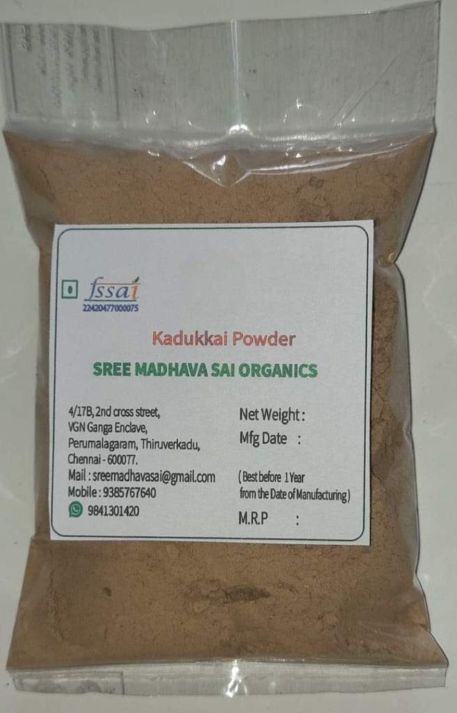 Kadukkai, Haritaki Powder for Eat, Pití, ConstipationChurna, hubnutí (100Gm) Tmavé kruhy Bylinný růst vlasů, Tvář a kůže.