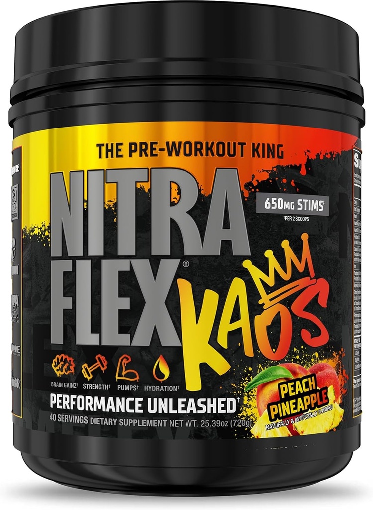 GAT SPORT Nitraflex KAOS Předcvičný prášek (Broskvový ananas)