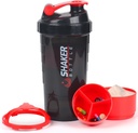 Protein Shaker láhev, 16 oz Shake Cup pro proteinový prášek s úložištěm, Sportovní vodní láhev, Non Slip 3 Layer Twist Off 3 oz Cups s Pill Tray Leak Proof Shake lahví pro proteinové směsi