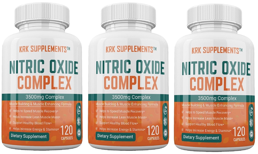 3 Lahvičky Komplex oxidu dusnatého 3500mg per Serving L- Arginin HCL AAKG AKG Alfa Ketoglutarát Citrulin Malate 360 Celkové tobolky