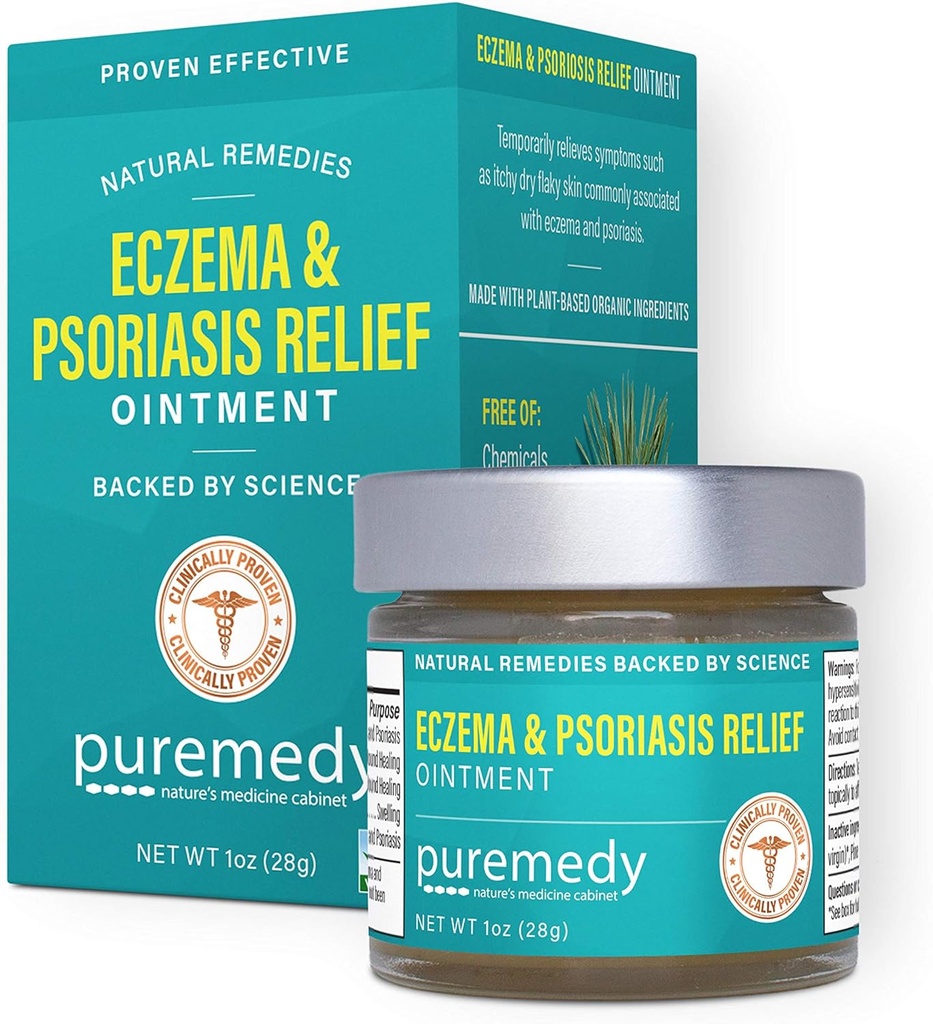 Puremedy Eczema & Psoriasis Relief Ointment všechny přírodní salve mýdla a pomáhá příznaky suché ltchy Flaky Scratchy nebo Weepy Skin - 1 oz Jar
