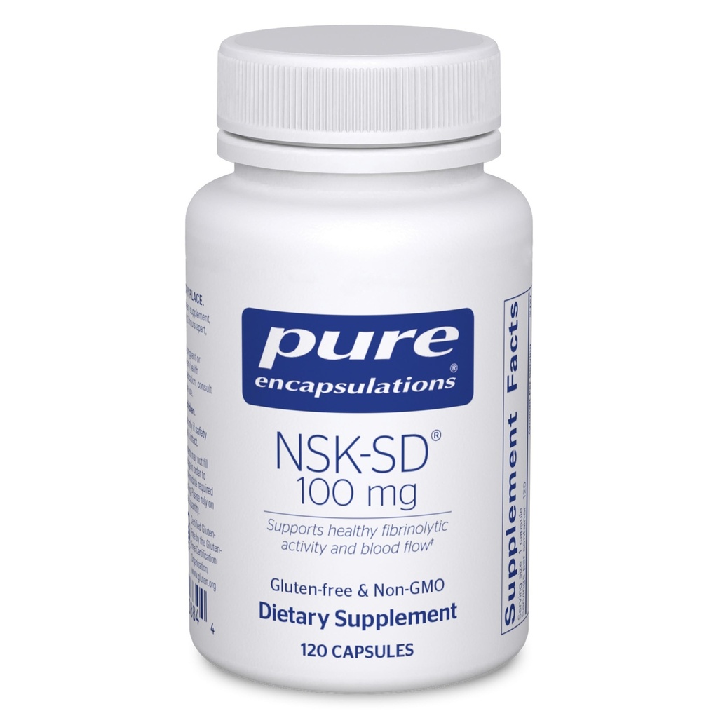 Čisté enkapsulace NSK- SD - 100 mg Nattokinázy - pro normální cirkulaci krve - podporuje fibrinolytickou aktivitu * - Gluten Free & Non- GMO - 120 Kapsle