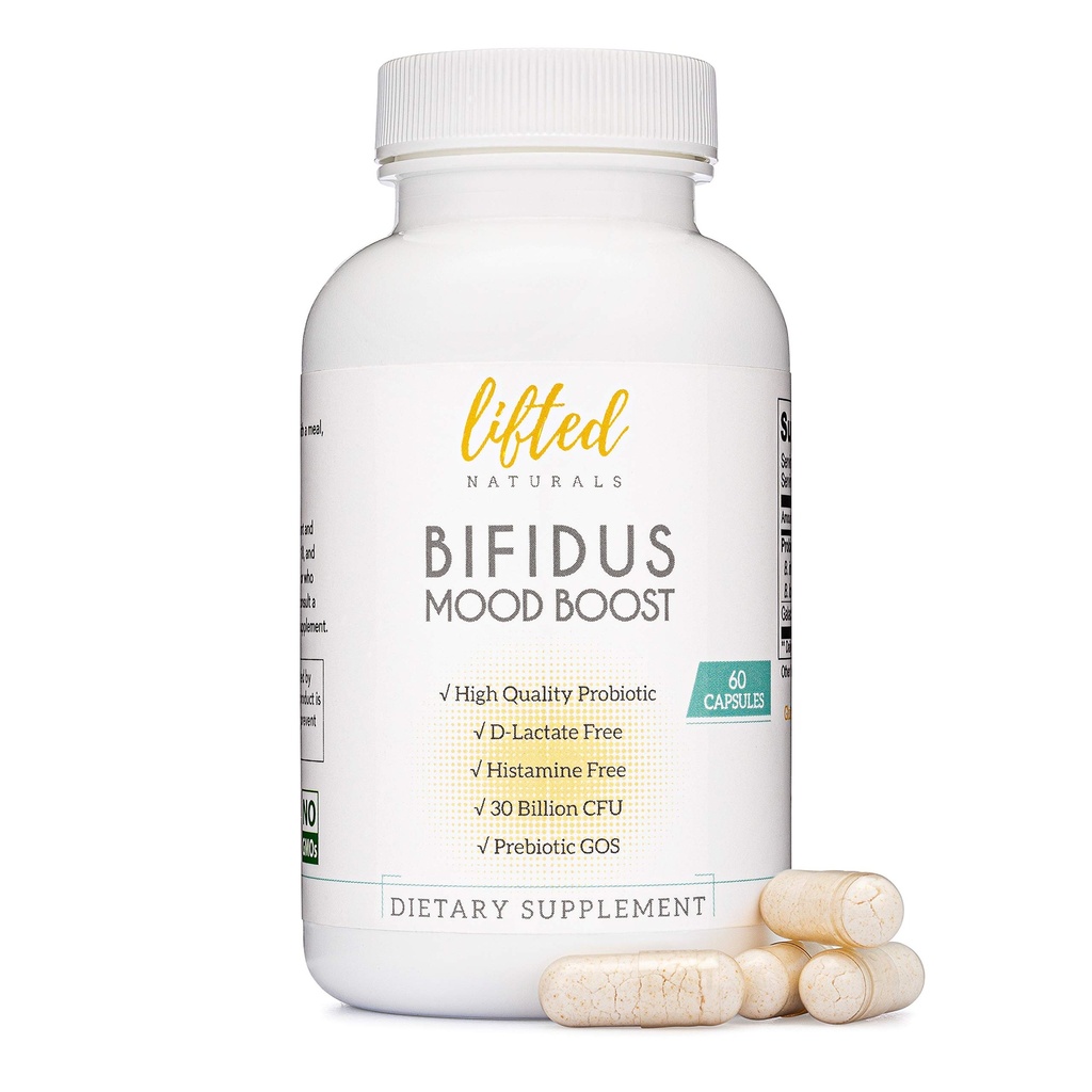 Probiotika 30 miliard CFU - Bifidus Mood Support Supplement w / prebiotika a probiotika pro ženy a muže - Mood & Digestion Support- Histamin Free - Natural Mood Boost - 60 dní dodávky, Non- GMO