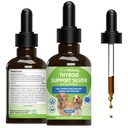 Pet Wellbeing štítné žlázy podpora stříbro pro psy - podporuje vyváženou funkci štítné žlázy, zdravý metabolismus, normální energie, Ashwagandha, Bacopa - Veterinarian- aplikovaný bylinný doplněk 2 oz (59 ml)