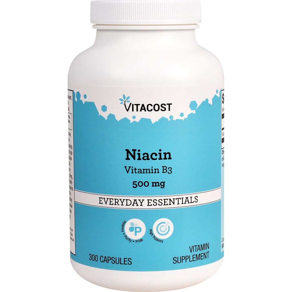 Vitacost Niacin (Vitamin B- 3) - 500 mg - 300 tobolek
