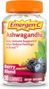 Emergen-C Vitamin C a Ashwagandha Gummies, Dietní dodatek pro imunitní podporu, Berry Blend, Zpět do školy Essentials - 36 Hrabě