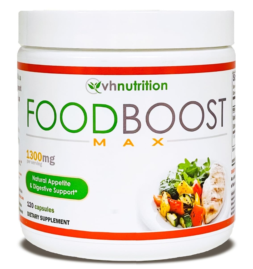 VH Nutrition CLAS124; FoodBoost MAX CLAS124; 1300mg Appetit Stimulant * Weight Gain Pills * pro muže a ženy CLAS124; Expressed with Gentian, Turmuric, Fennel CLAS124; 120 Capsules