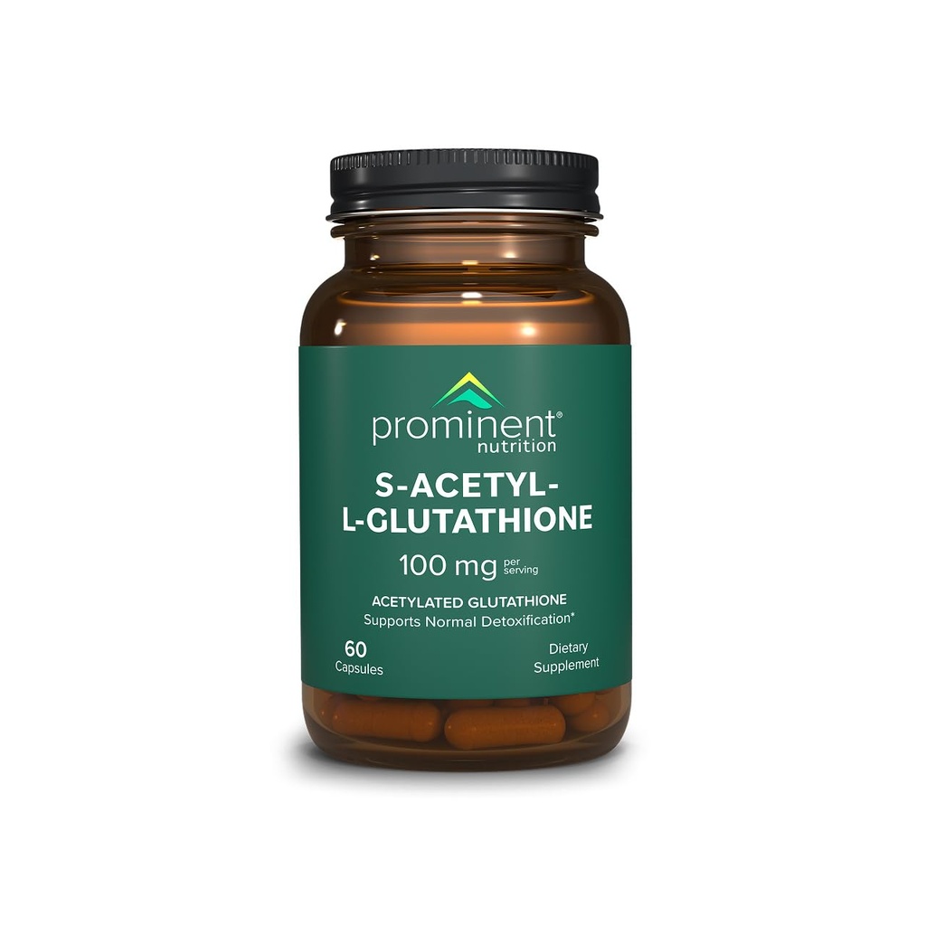 Prominentní nutriční S- acetyl L- Glutathione Supplement - Klinicky zkoumaný emothion Acetylovaný glutathion pro normální detoxikaci jater Podpora a optimální antioxidační účinek, Vegan - 1 balení