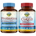 Terorika Probiotika & CoQ10 Bundle, Srdce & Digestion Zdraví, 60 miliard Probiotika, Bioaktivní koenzym Q10 200mg, Extra Panenský olivový olej, Bundle & Save