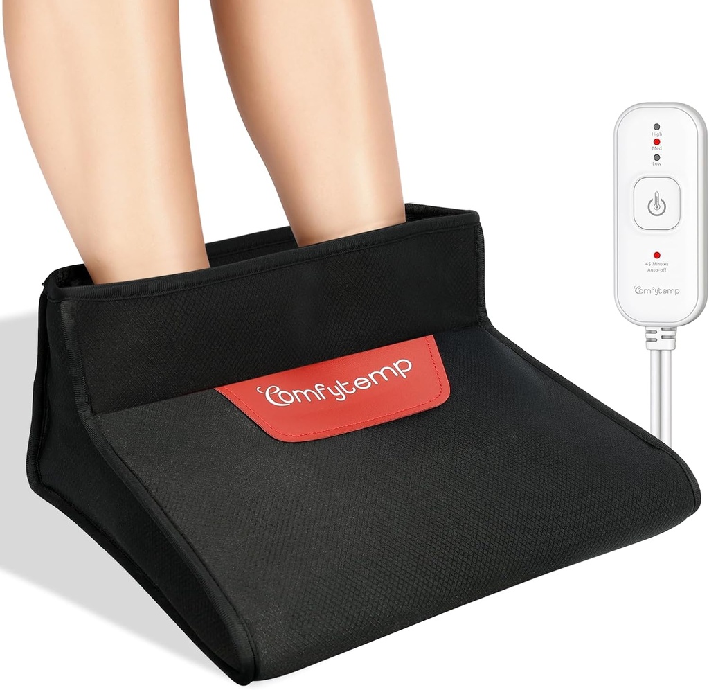 Comfytemp Electric Vyhřívané nohy ohřívač pro muže a ženy, 3D Foot Topení Pad pro studené nohy Ankles Relief, Suché teplo Nohy Sanaa Pod pultem 45Auto vypněte s 3 teplo, Office Home Winter