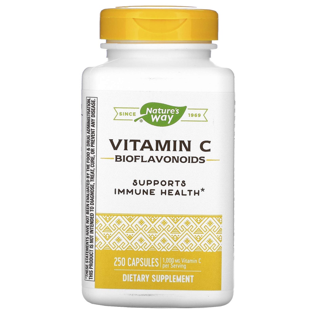 Nature 's Way Vitamin C s bioflavonoidy, Imunitní podpora *, High potency Vitamin C na 2- kapsle podání, Promotes Collagen *, 1000 mg na 2- Capsule Serving, 250 Kapsle (Balení květen Vary)
