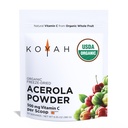 KOYAH - Organic Acerola Powder: Freeze- Sušený, 100% čistý, 500 mg přírodní vitamín C na Scoop, Whole- Food, Non- GMO, Vegan, 60 Služeb, Vyrobeno z Acerola Cherries Grown v Brazílii