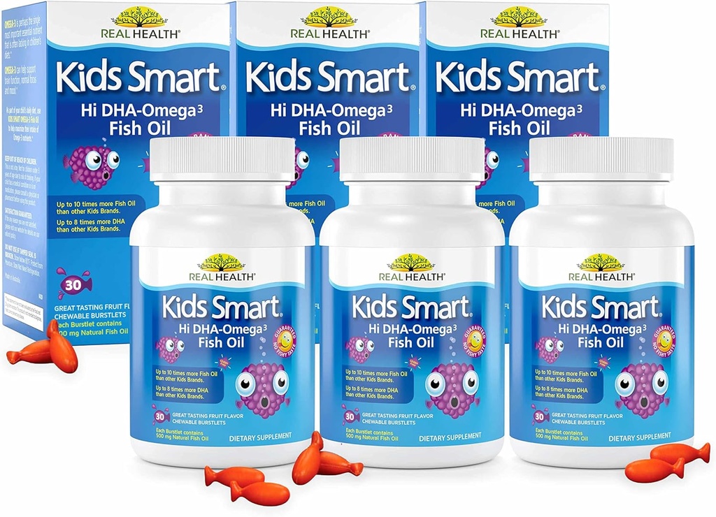 Real Health Bioglan Kids Smart Omega 3 Fish Oil, 30 Žvýkačky (balení po 3)