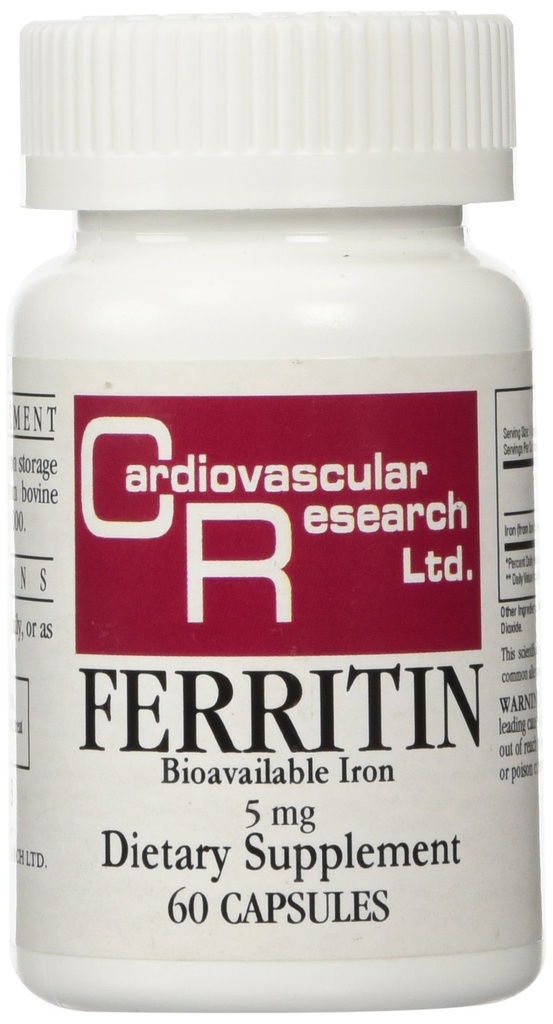 Kardiovaskulární výzkum Ferritin Maximální absorpce doplněk železa 1- Pack, 01- Cream, 60 Kapsle