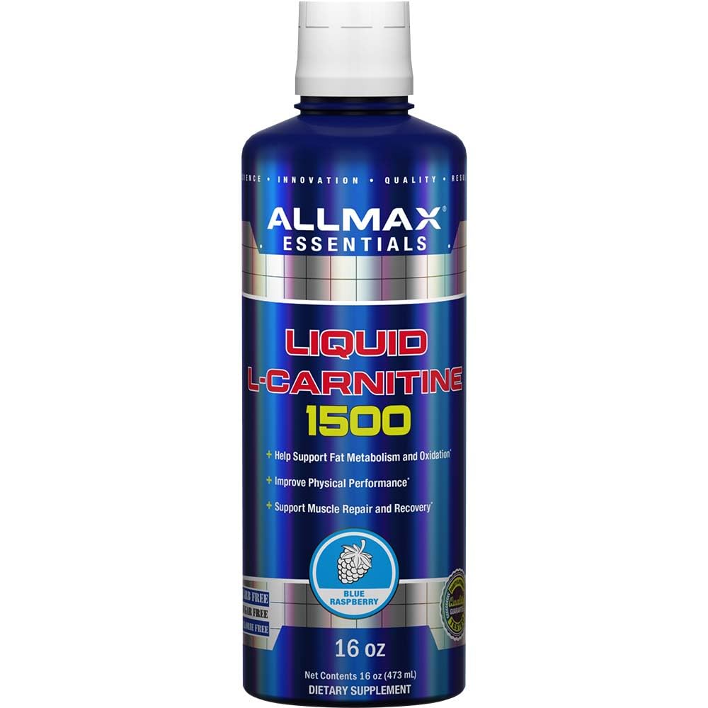 ALLMAX Nutriční tekutý L- karnitin 1500, modrá Malina, 16 oz (473 ml)