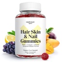 Vlasy kůže a nehty Vitamíny, 6000 mcg Biotin Gummies w / kolagen, Vášeň Ovoce ochucené vlasové vitamíny, gluten zdarma kolagen doplňky (60 Počet)
