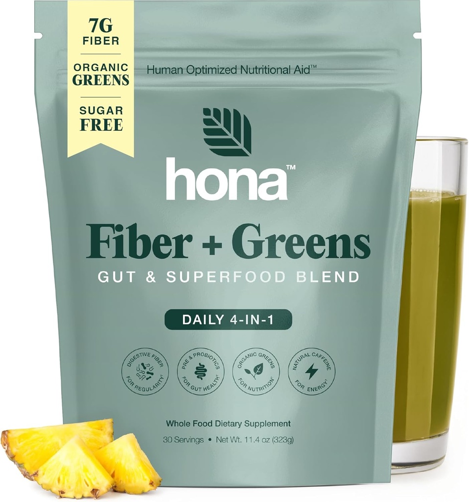 Gut & Superfood Blend, Green Powder with Prebiotics, Probiotika, Vláknina a přírodní kofein, Gluten zdarma, cukr zdarma, mléčné výrobky zdarma, Vegan Non GMO Zelené Superfood Powder, 30 Srvgs