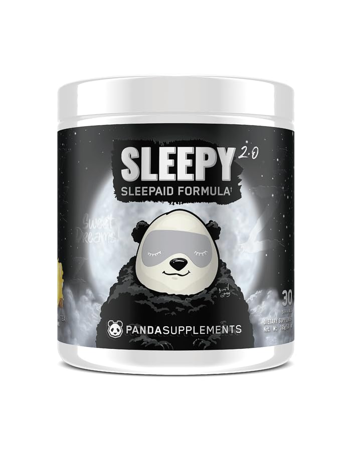 Underground Bio Labs ™ Panda SUPPS - Sleepy 2.0 Natural Sleep Aid Formule: 5mg melatonin, 300mg GABA, Heřmánek Extract, (Med Lemon Tea) 30 Servings