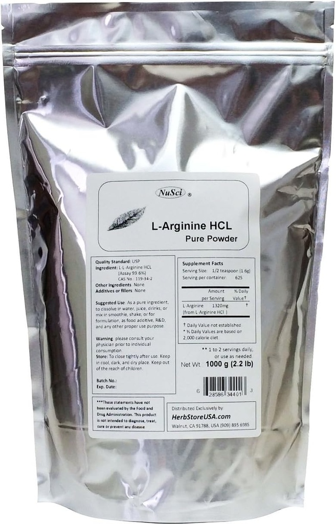 L- arginin HCl čistý prášek 1000g (2.2 lb)