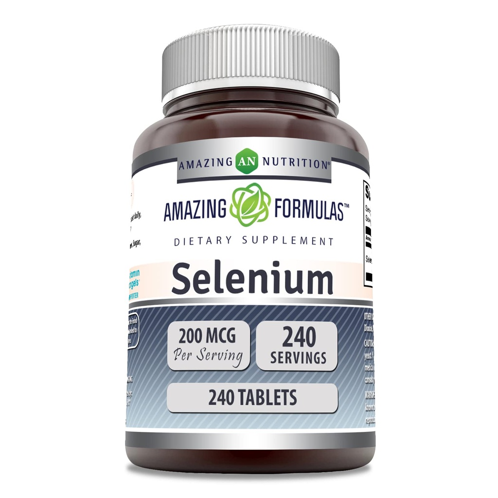 Amazing Applicas Selen 200 Mcg CLAS124; Tablety dodatek CLAS124; Non- GMO CLAS124; Gluten- Free CLAS124; Made in USA (1 balení 124; 240 Počet)