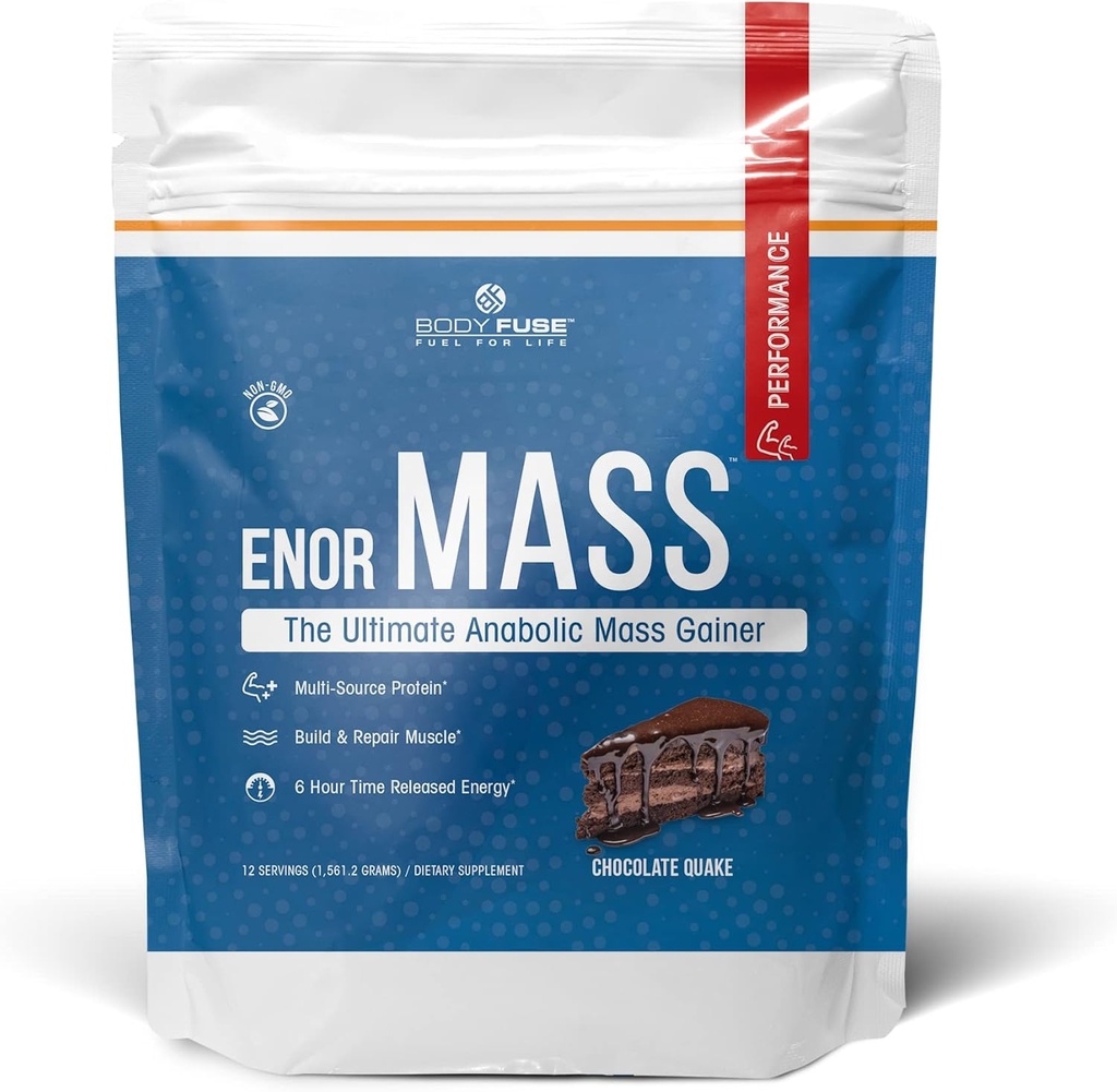 EnorMass Chocolate Quake 124; Weight Gainer & Muscle Builder 124; 500 Cal per Serving