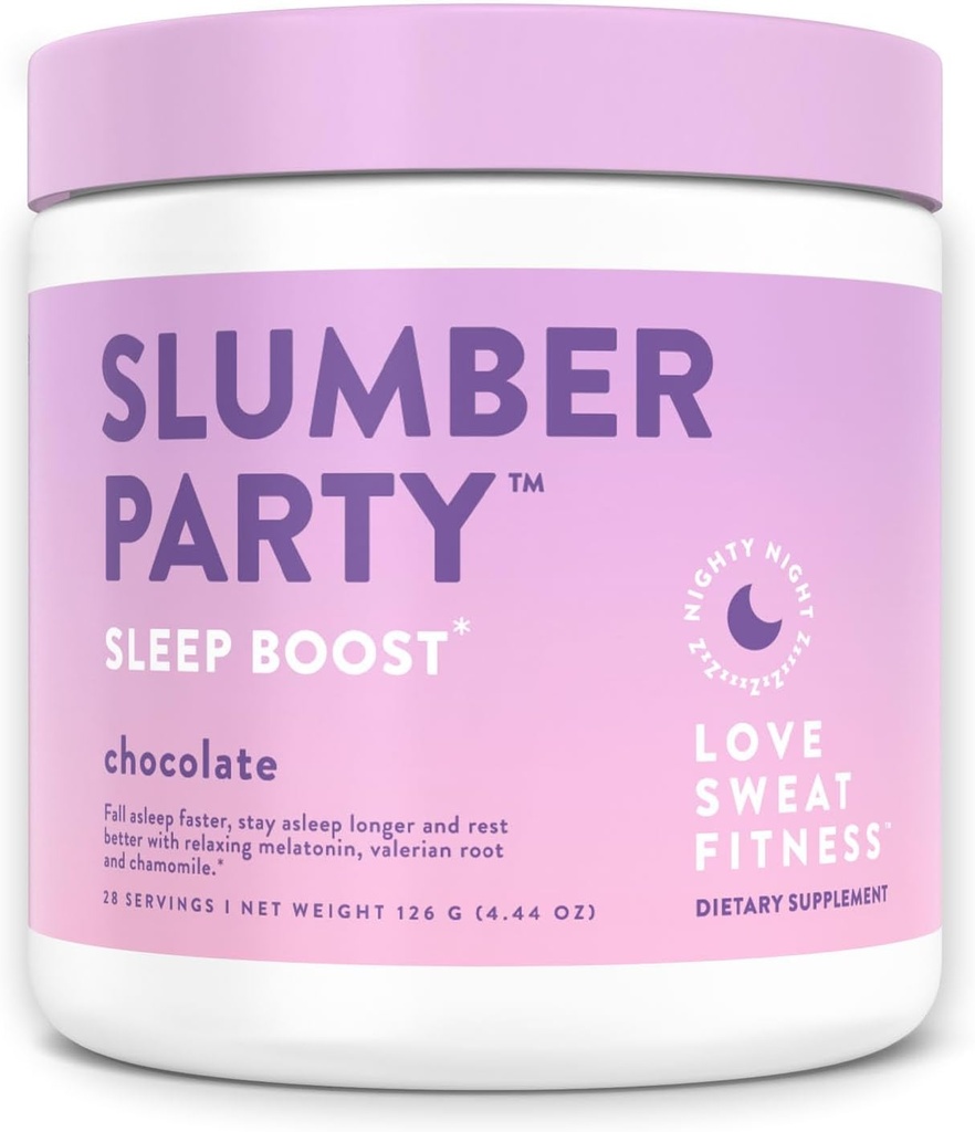 Love Sweat Fitness Sleep Boost Powder 124; Slumber Party čokoláda 124; Zlepšuje spánek, podporuje Muscle Recovery 124; Vegan, gluten Free, Non- GMO 124; 28 Slunces