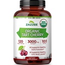 Zazzee USDA Organic Tart Cherry 10: 1 Extract, 3000 mg Síla, 120 Vegan Kapsle, 4 Měsíční dodávky, Standardizované, Koncentrované 10X Extract, 100% Vegetariánské, Certified Organic, All- Natural a Non- GMO