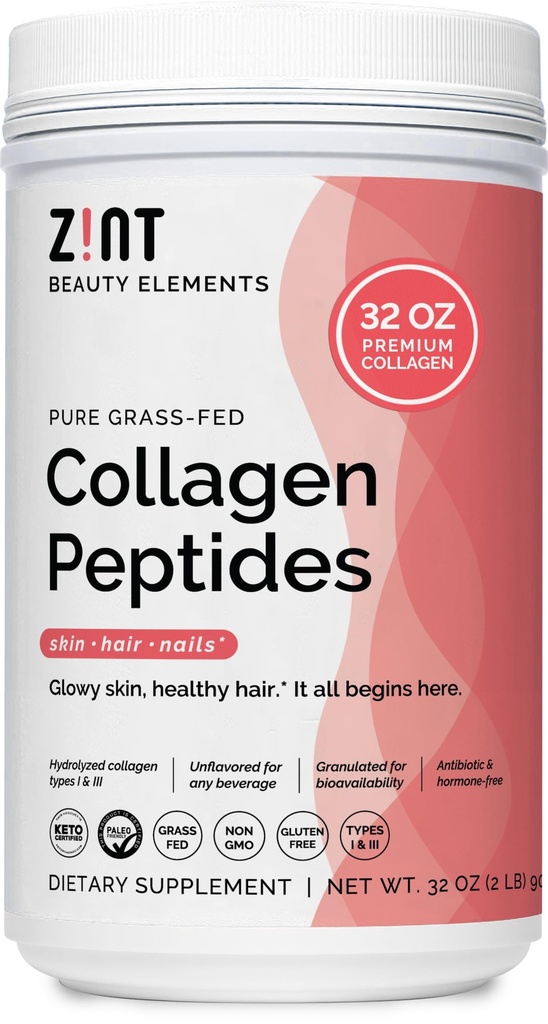 Kolagen Peptides Powder XL (32 oz): Paleo & Keto Friendly Grass- Fed hydrolyzované kolagenové bílkoviny dodatek - bez příchutí, Non GMO (Balení květen Vary)
